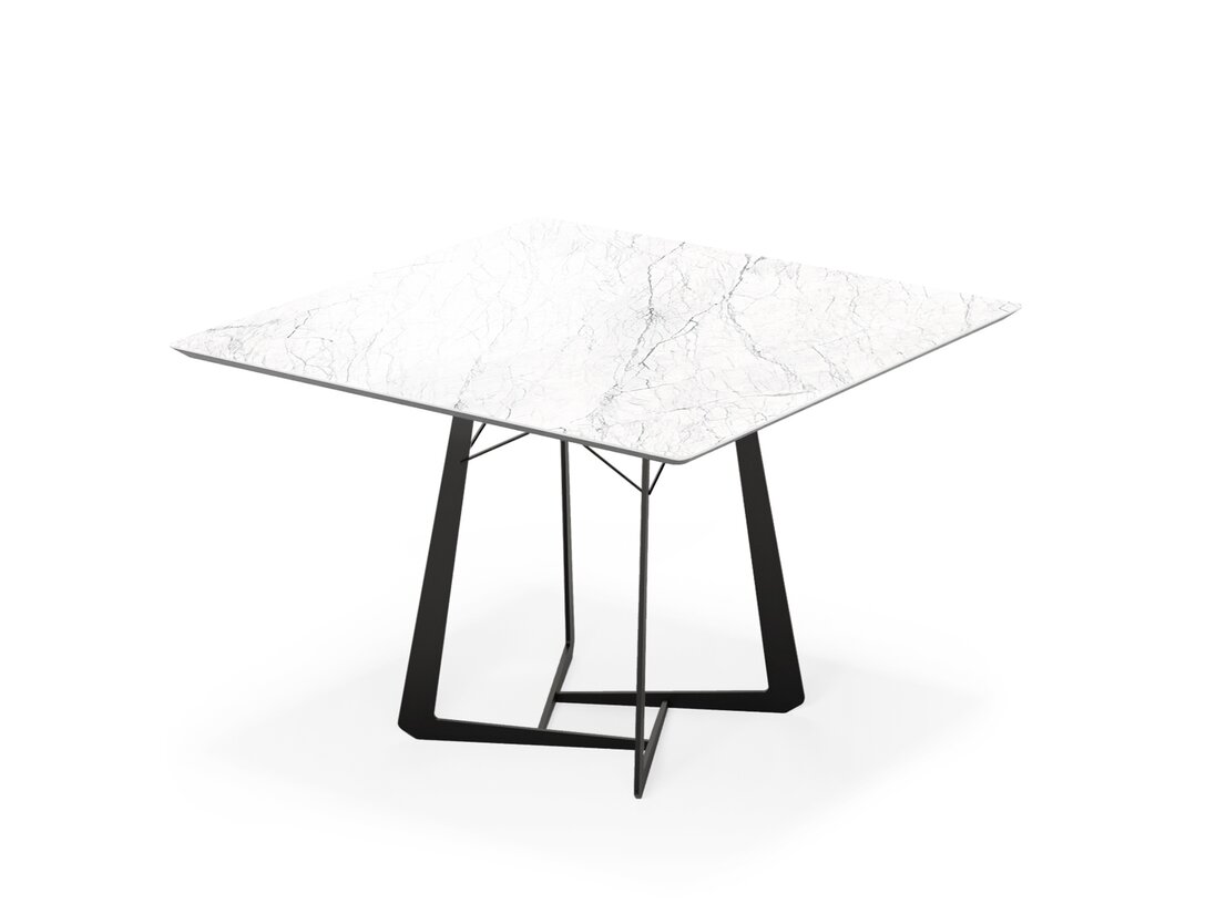 Stół KLER Range 90 cm x 90 cm, śr. , kolor biały, materiał ceramika, rozkładanie nie